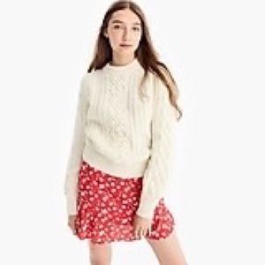 J crew floral flounce hem pull on mini skirt
